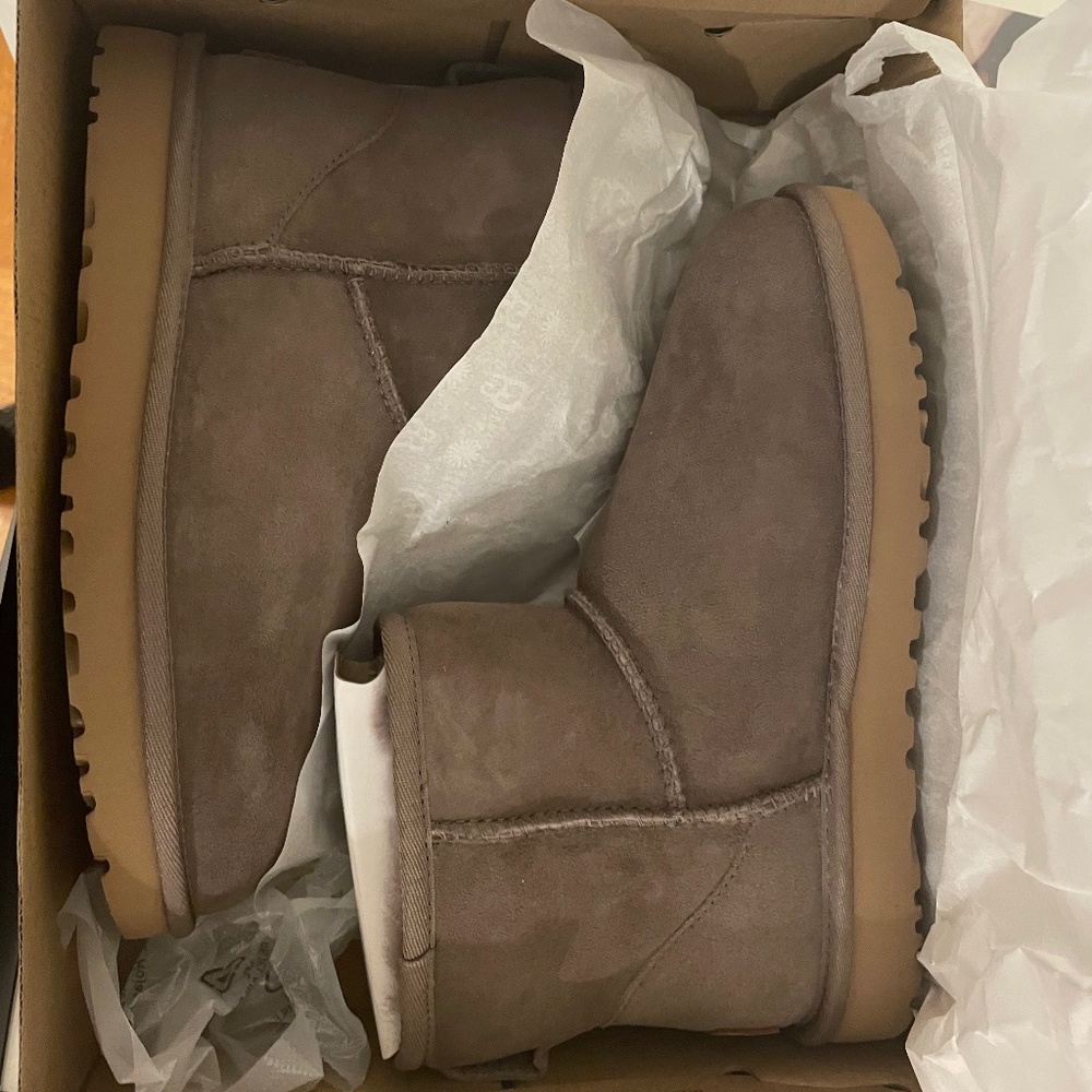 Ugg Mini Suede Stormy Grey NWT